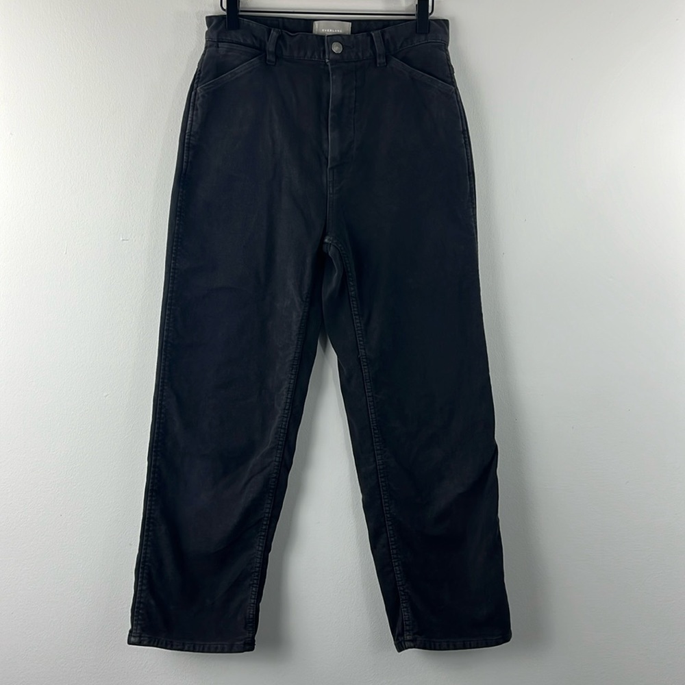 Everlane Brushed Organic Cotton Black Pants Velvet Classic Womens 4 Sustainable